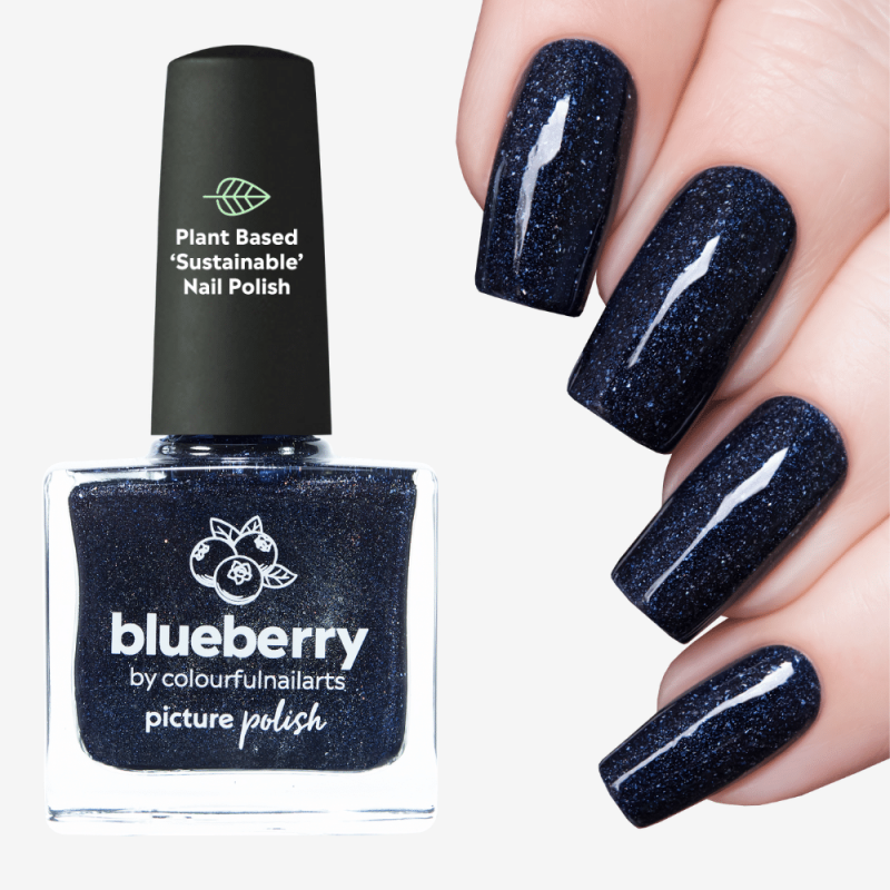 Blueberry Nail Polish, Blue Holographic Nail Colour