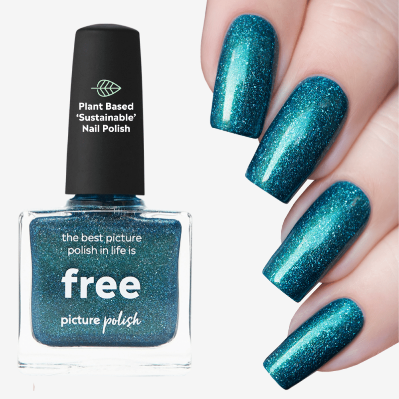 Teal Holographic Nail Polish, Best Free Nail Polish