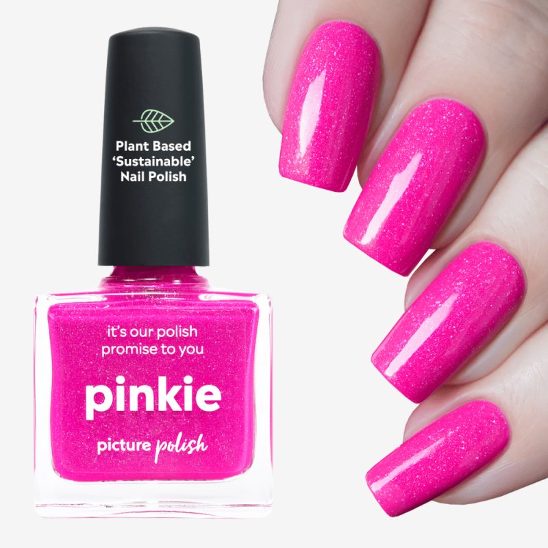 Neon Pink Holographic Polish, Pinkie Nail Polish