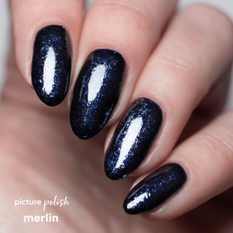 Polish Merlin Blue Flakie Nail Polish, Merlin Nail Polish