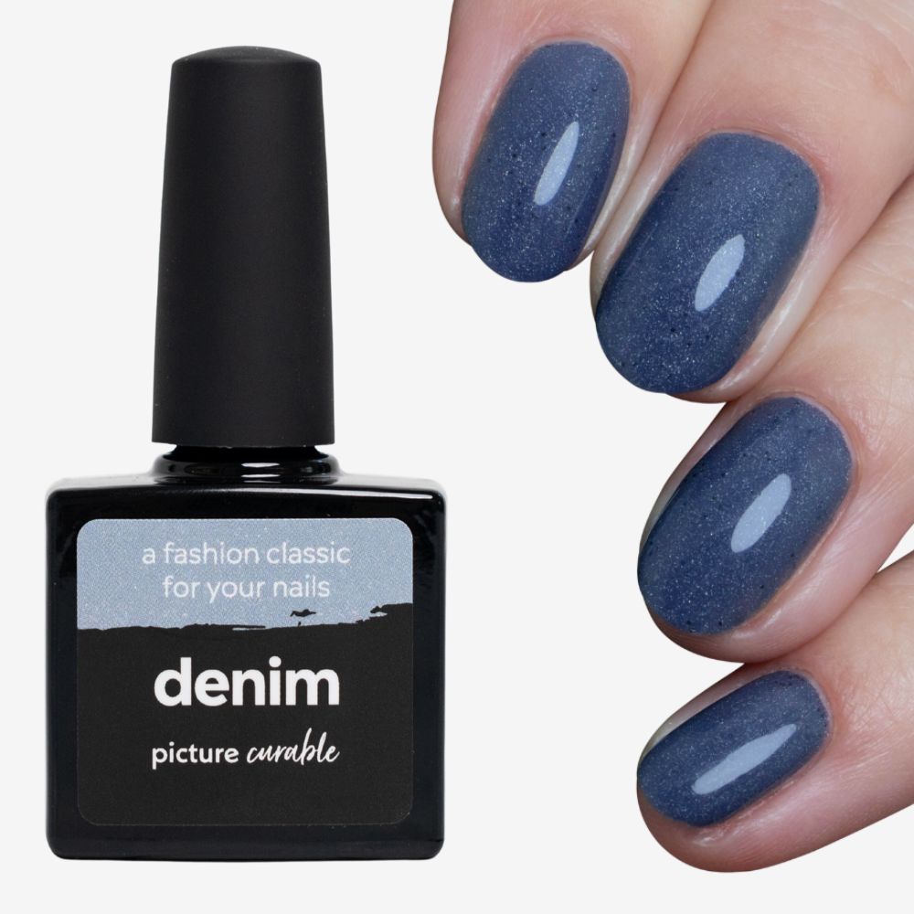mid-tone denim blue nail polish - amuse me - essie canada