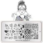 Moyou London Nail Stamping Plate Crazy Cat Lady 09