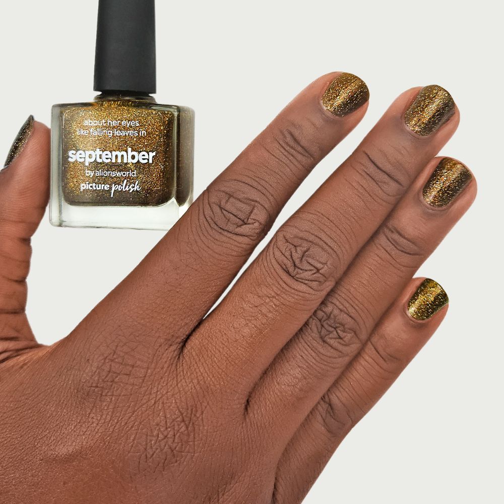 September Nail Polish Dark Complexion Swatch