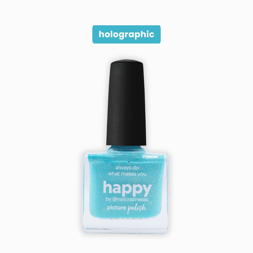 Happy | Aqua-Green | Holographic