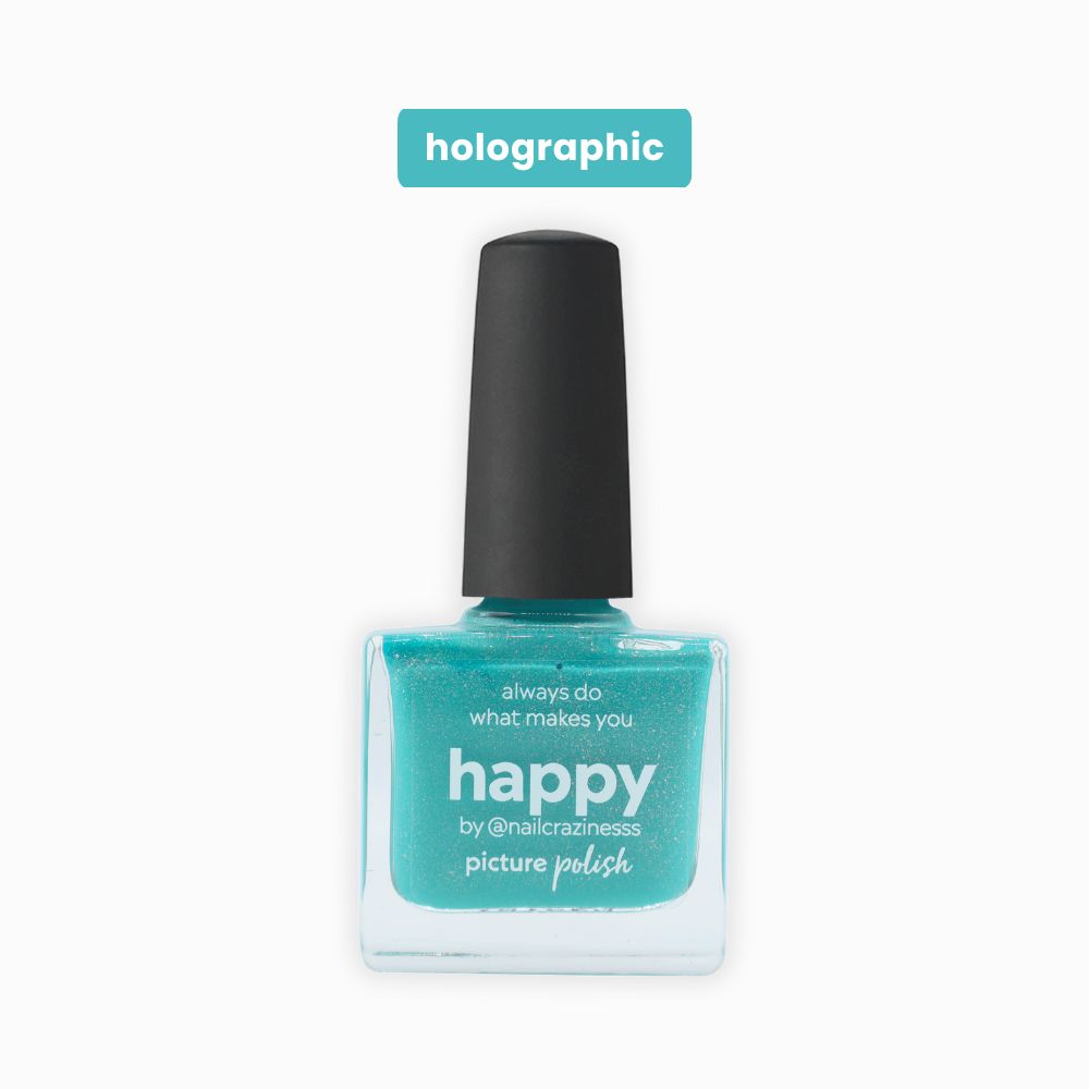 Happy | Aqua-Green | Holographic