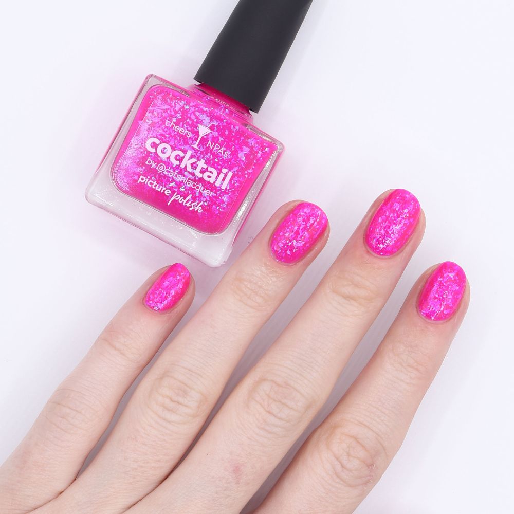 Pink Flakie Nail Polish Swatch