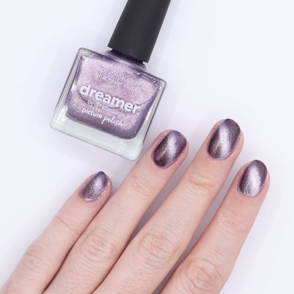 Silver Purple Magnetic Polish Swatch