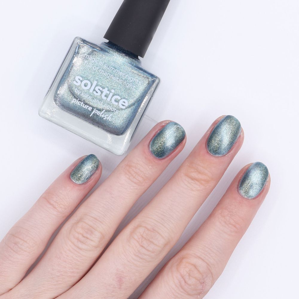 Silver Teal Magnetic Polish Swatch