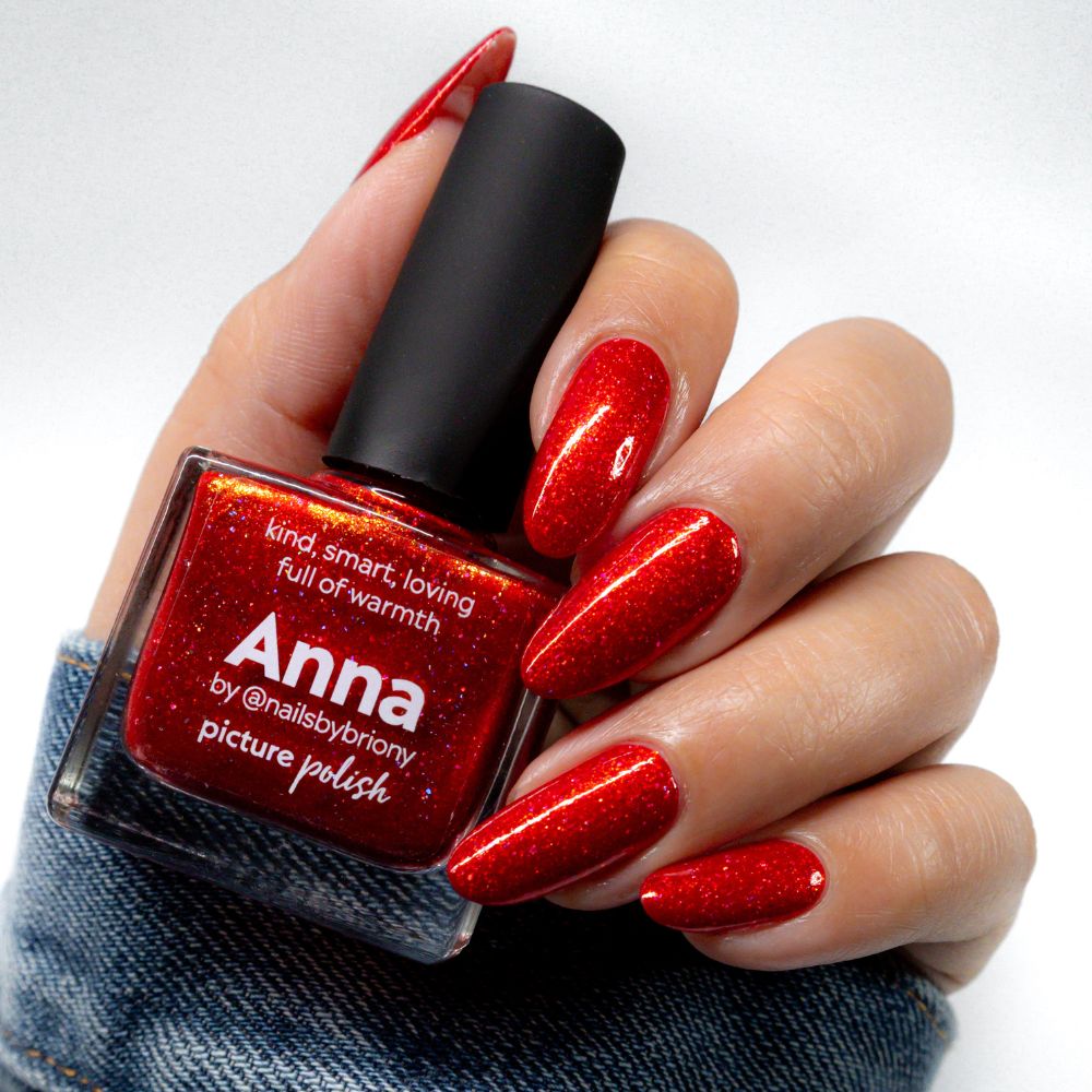 Warm Red Holographic Polish