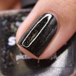 Black Holographic Nail Polish Macro