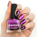 Purple Magnetic Nail Polish Comparison Swatch